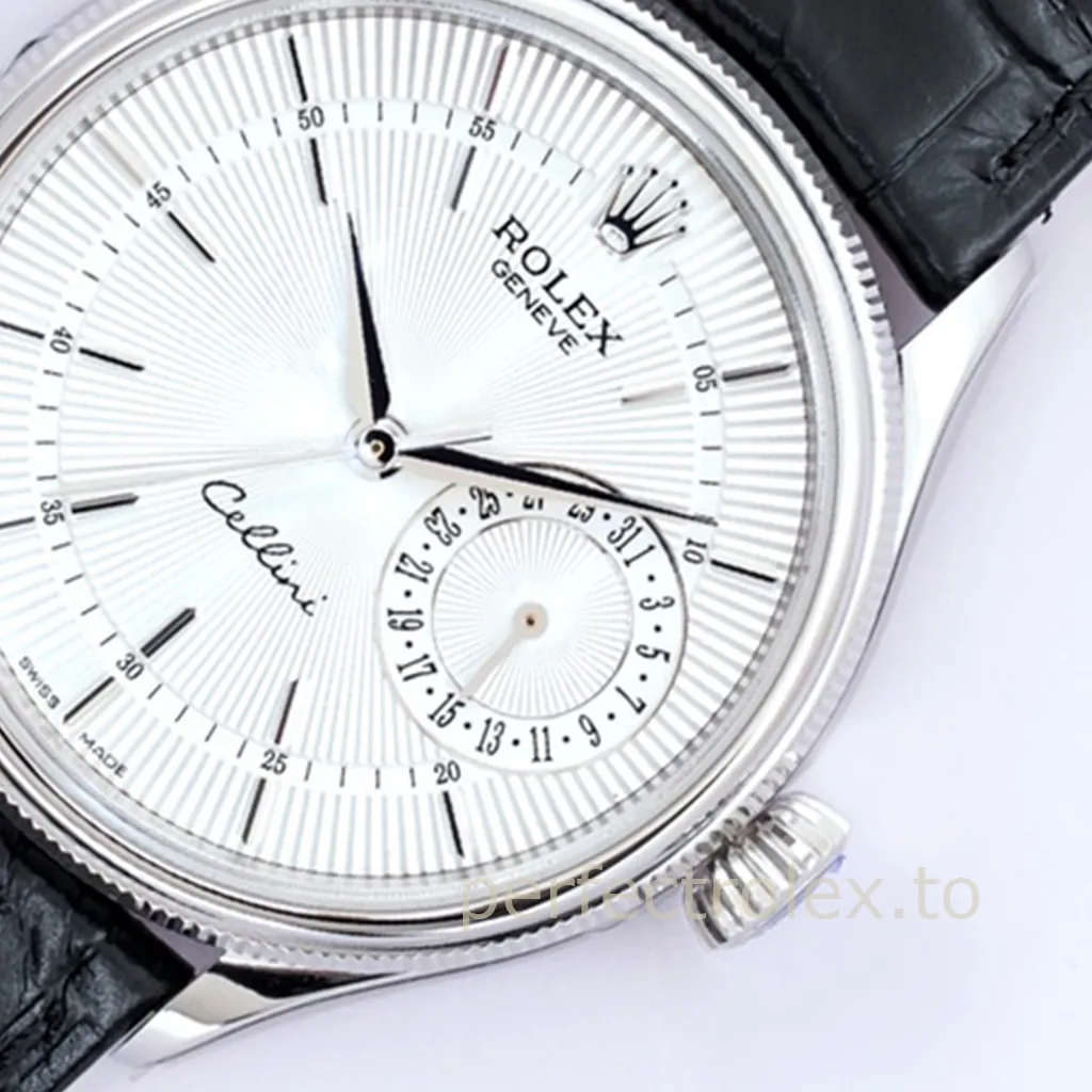 Rolex-Cellini-M50519-0006-Silver-Guilloché-Dial-Super-Clone-Watch-39mm-Dial-Detail-2