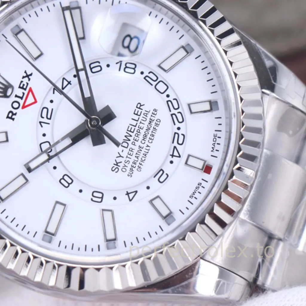 Rolex-Sky-Dweller-White-Dial-42mm-326934-0001-904L-Steel-Dual-Time-Business-Travel-Replica-Watch-Dial-Detail-2