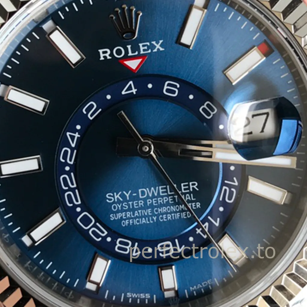 Rolex-Sky-Dweller-326934-0003-Blue-Dial-42mm-904L-Steel-Dual-Time-Zone-Business-Travel-Replica-Watch-Dial-Detail-2