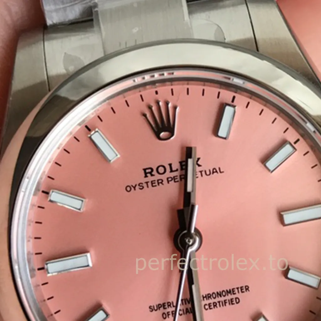 Rolex-Oyster-Perpetual-277200-0009-31mm-Pink-Dial-Oyster-Bracelet-Automatic-Daily-Replica-Watch-Dial-Detail-2