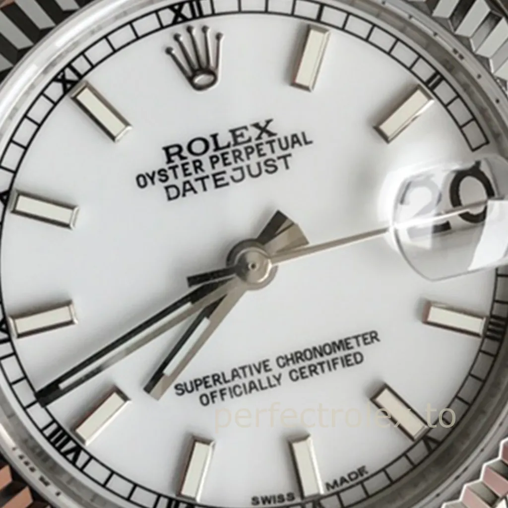 Rolex-Datejust-178274-0008-31mm-Super-Clone-Watch-White-Dial-Fluted-Bezel-Jubilee-Bracelet-Dial-Detail-1