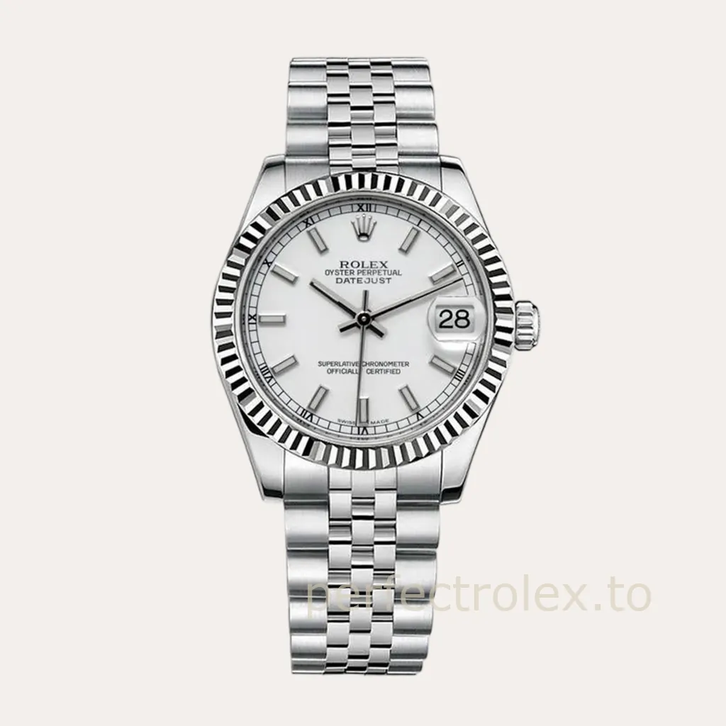 Rolex-Datejust-178274-0008-31mm-Super-Clone-Watch-White-Dial-Fluted-Bezel-Jubilee-Bracelet-Hero-Image