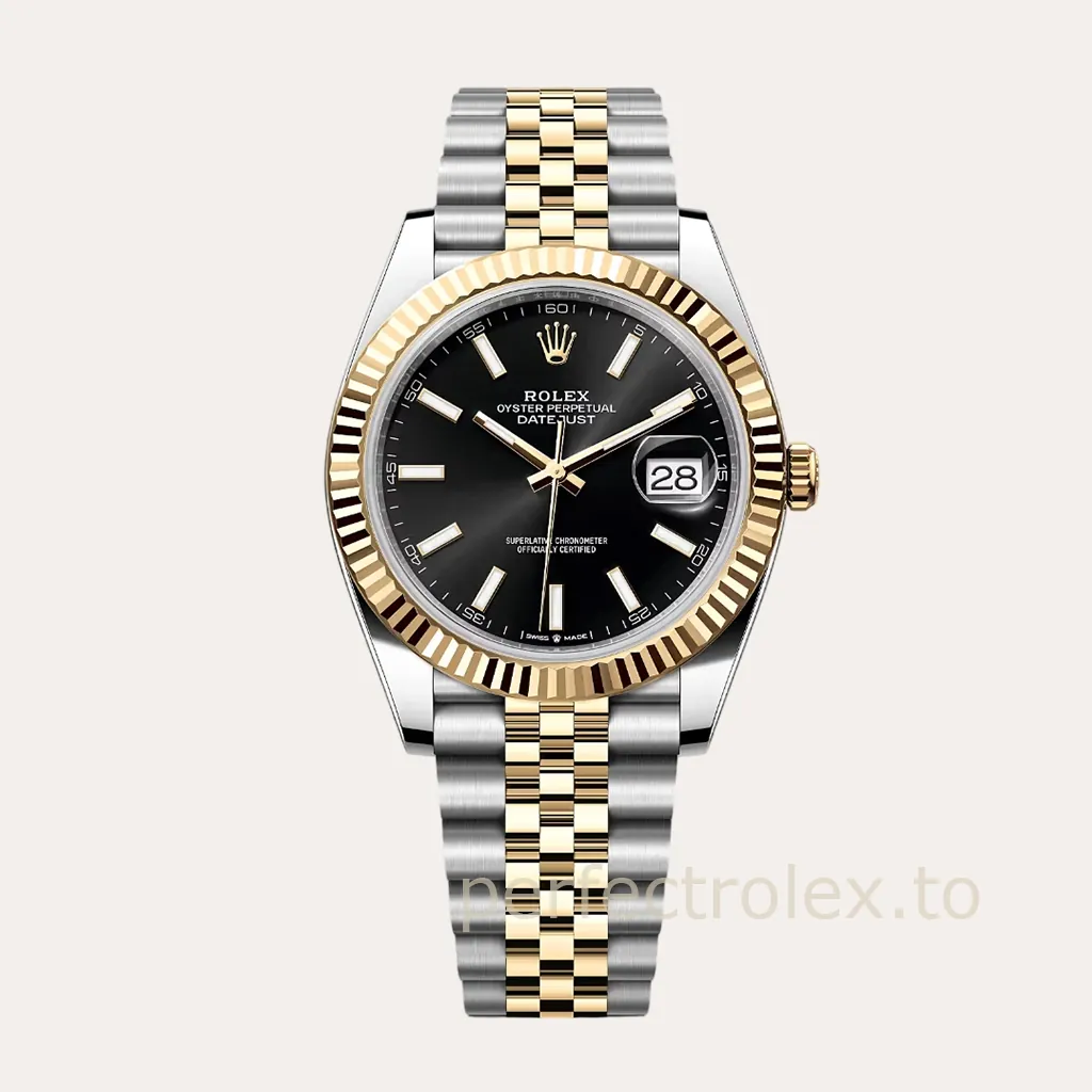 Rolex-Datejust-126333-0014-Black-Dial-41mm-Super-Clone-Watch-with-Fluted-Bezel-Hero-Image