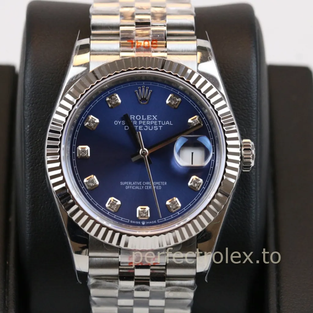 Rolex-Datejust-M126234-0037-Blue-Diamond-Dial-36mm-Super-Clone-Watch-Jubilee-Bracelet-Front-View-1