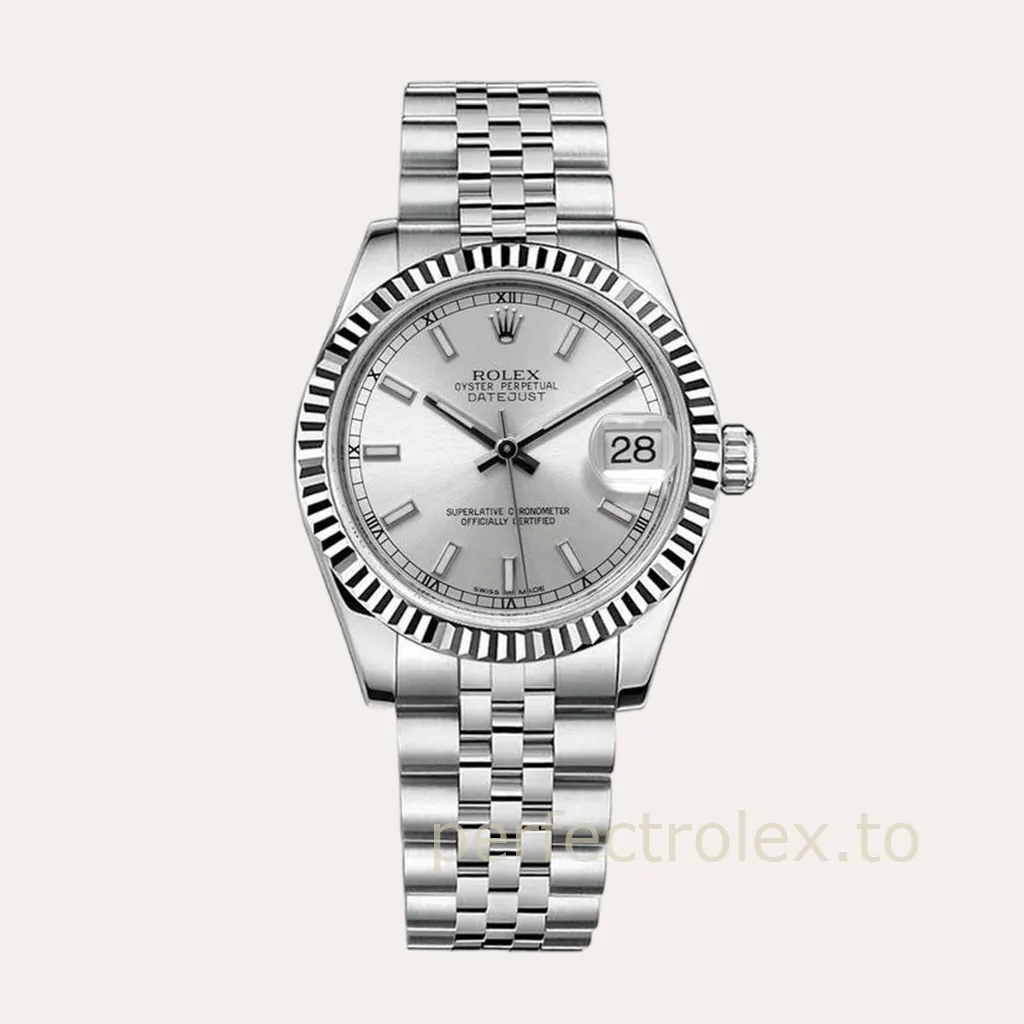 Rolex-Datejust-Gray-Sunburst-Dial-Model-178274-Replica-Watch-31mm-Fluted-Bezel-and-Jubilee-Bracelet-Hero-Image