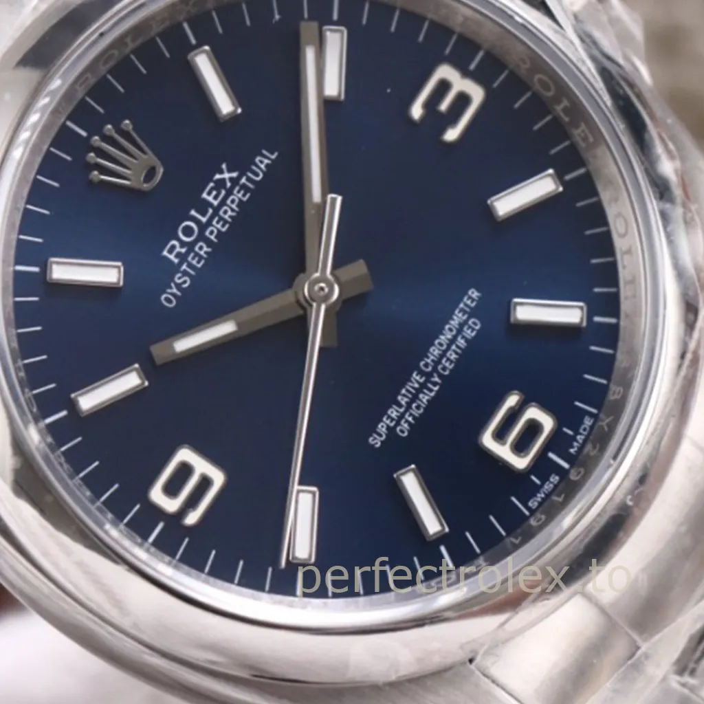 Rolex-Oyster-Perpetual-116000-0002-Blue-Dial-36mm-Super-Clone-Watch-with-904L-Steel-Bracelet-Dial-Detail-2