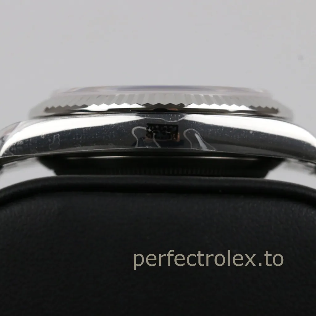 Rolex-Datejust-M126234-Gray-Sunburst-Dial-36mm-Super-Clone-Watch-Fluted-Bezel-and-Jubilee-Bracelet-Left-Side-View