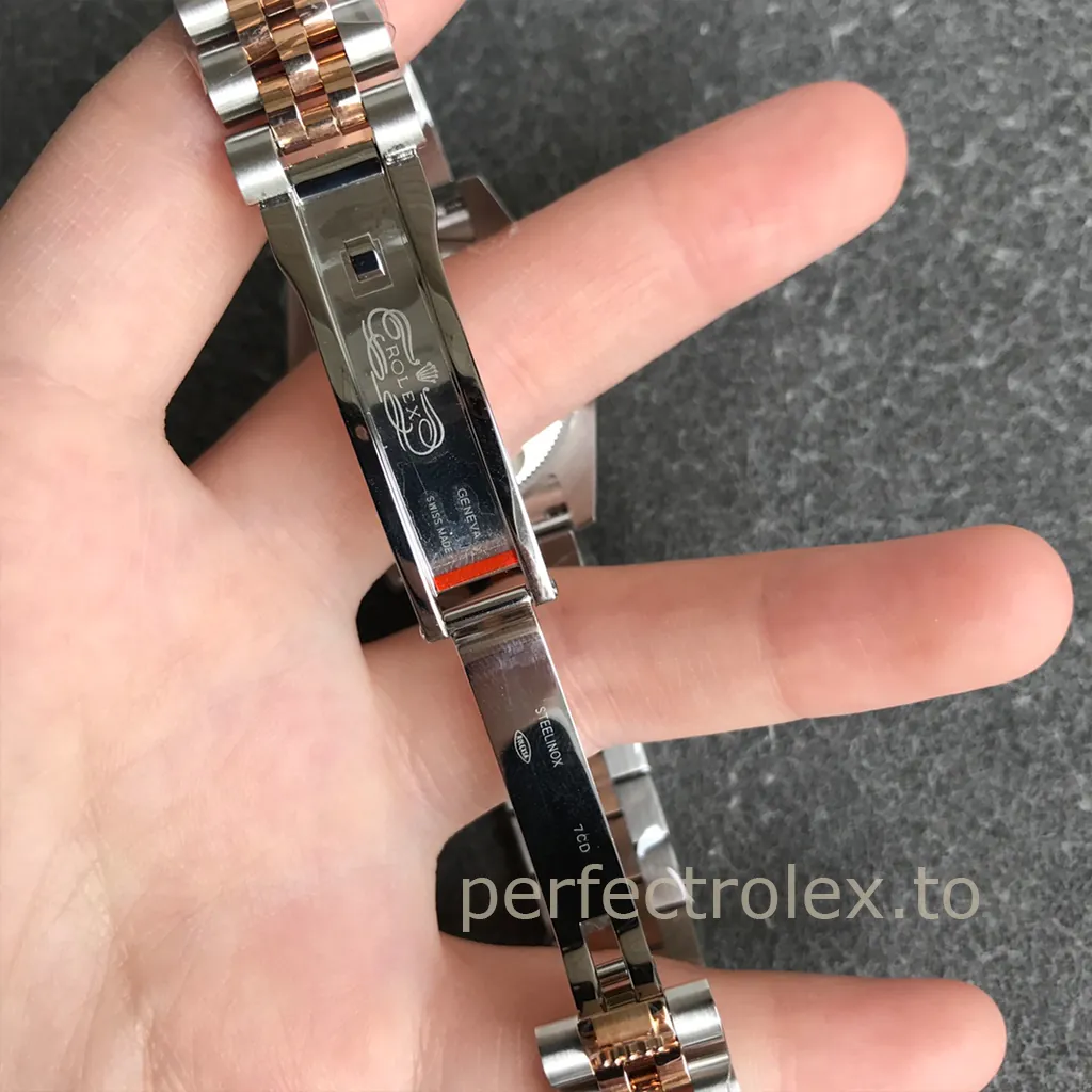Rolex-Datejust-278271-Rose-Sunray-Diamond-Dial-Ladies-Super-Clone-Watch-31mm-Buckle-Details-1