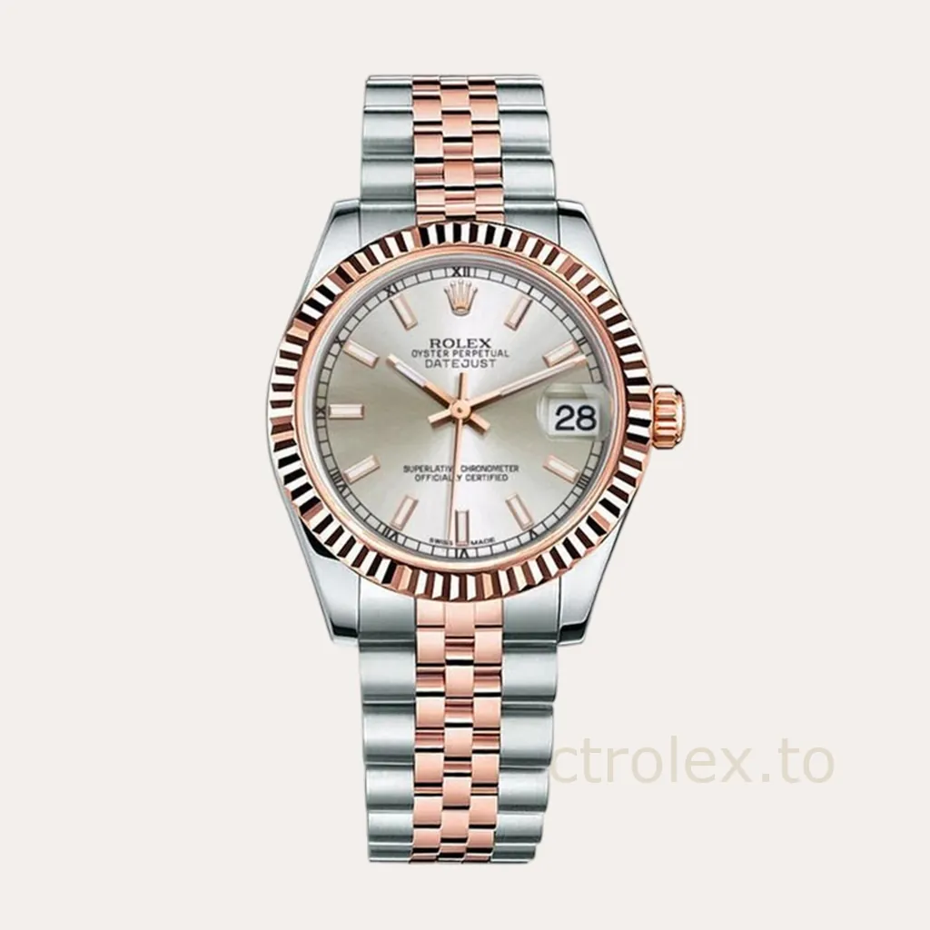 Rolex-Datejust-178271-0003-Silver-Sunray-Dial-31mm-Ladies-Jubilee-Super-Clone-Watch-Hero-Image