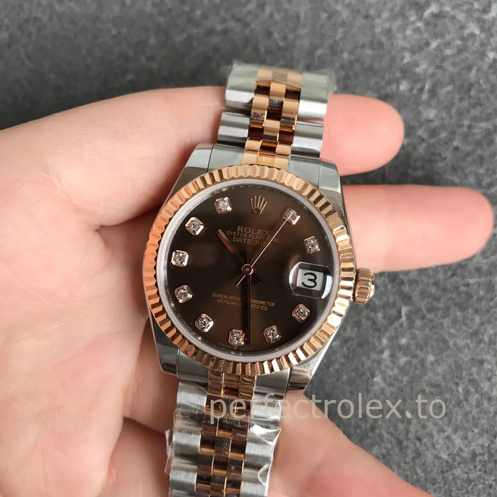 Rolex-Datejust-278271-Chocolate-Diamond-Dial-31mm-Ladies-Super-Clone-Watch-Front-View-1