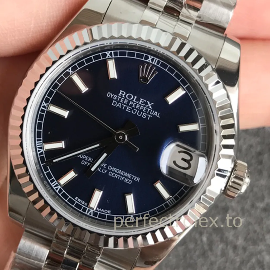 Rolex-Datejust-178274-0037-31mm-Blue-Sunray-Dial-Ladies-Super-Clone-Watch-Dial-Detail-2