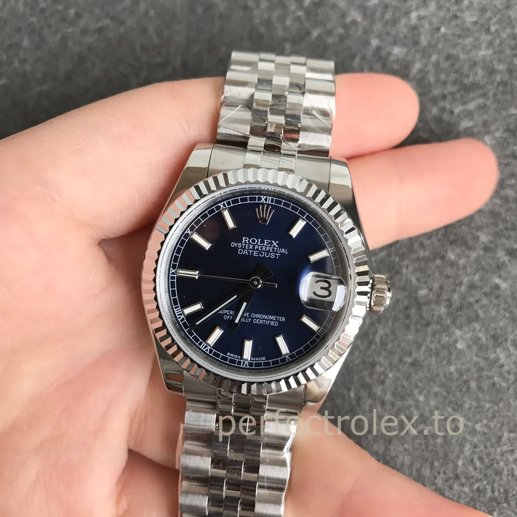 Rolex-Datejust-178274-0037-31mm-Blue-Sunray-Dial-Ladies-Super-Clone-Watch-Front-View-1