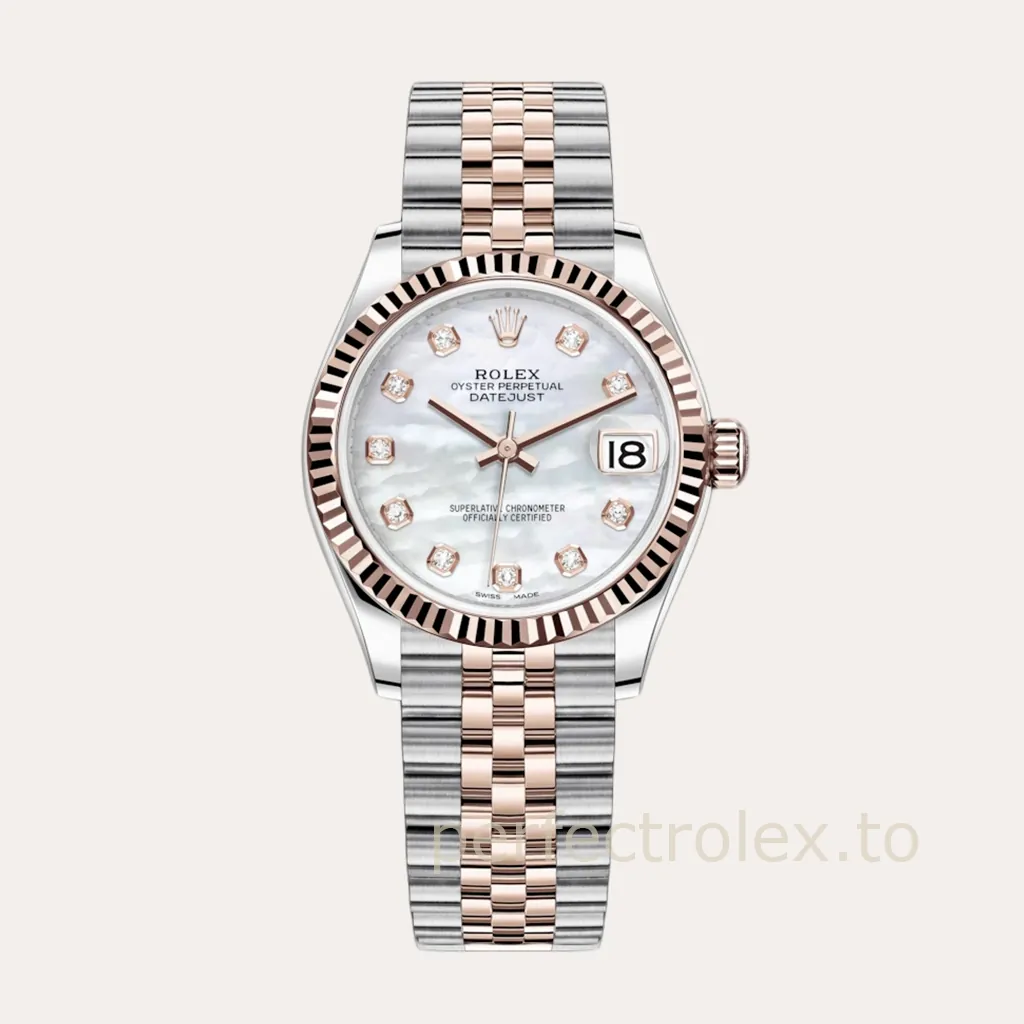 Rolex-Datejust-178271-Ladies-Super-Clone-Watch-31mm-White-Mother-of-Pearl-Diamond-Dial-Hero-Image