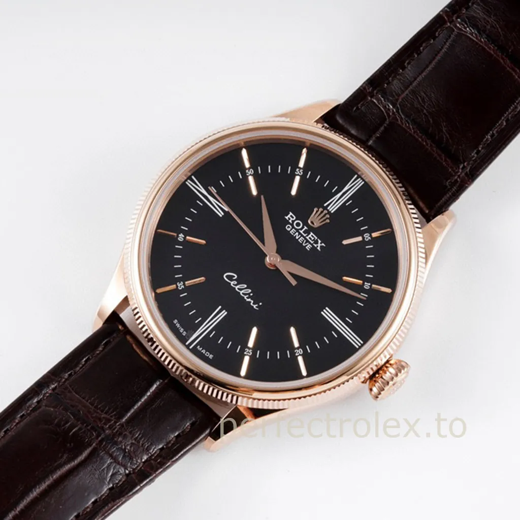 Rolex-Cellini-Black-Dial-50505-0009-39mm-Luxury-Dress-Super-Clone-Watch-Front-View-2