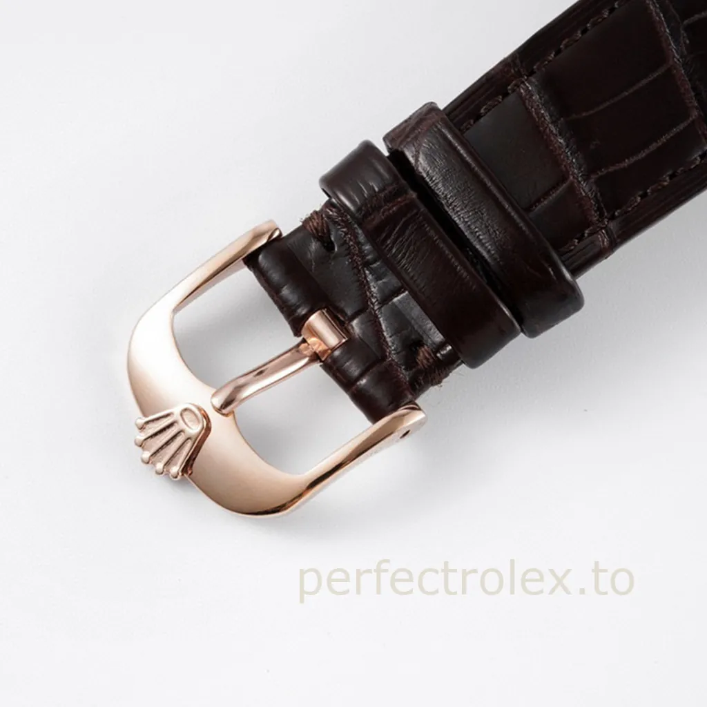 Rolex-Cellini-50505-0020-White-Dial-39mm-Luxury-Dress-Super-Clone-Watch-with-Leather-Strap-Buckle-View-1