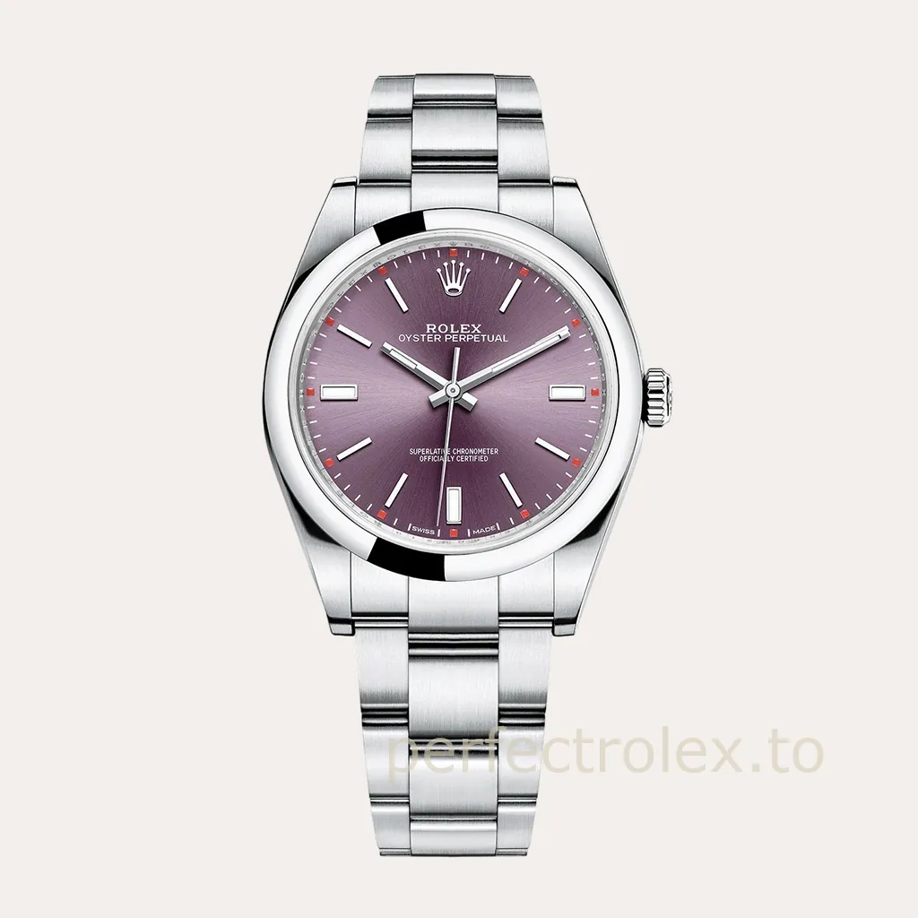 Rolex-Oyster-Perpetual-Red-Grape-Dial-114300-0002-39mm-Stainless-Steel-Super-Clone-Watch-Hero-Image