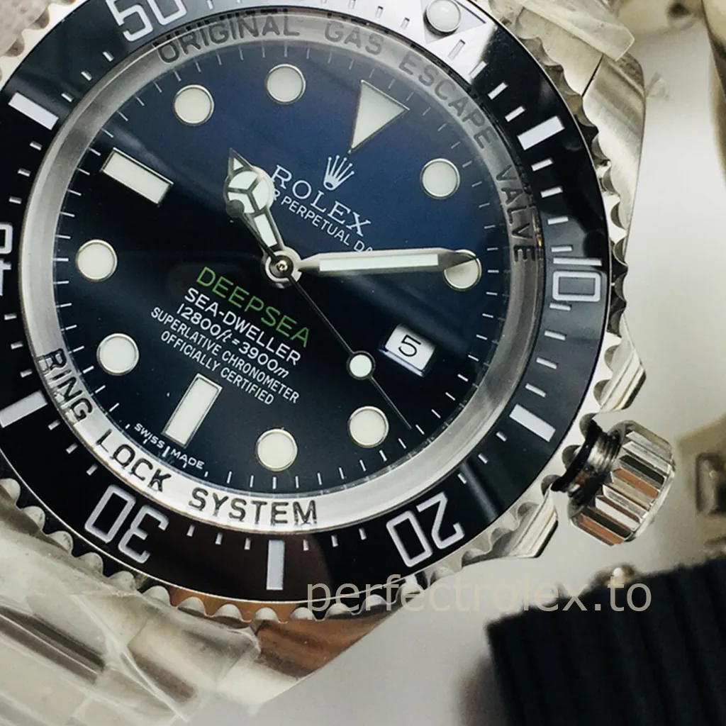 Rolex-Sea-Dweller-Deepsea-116660-D-Blue-Dial-44mm-Professional-Dive-Sports-Replica-Watch-Dial-Detail-1