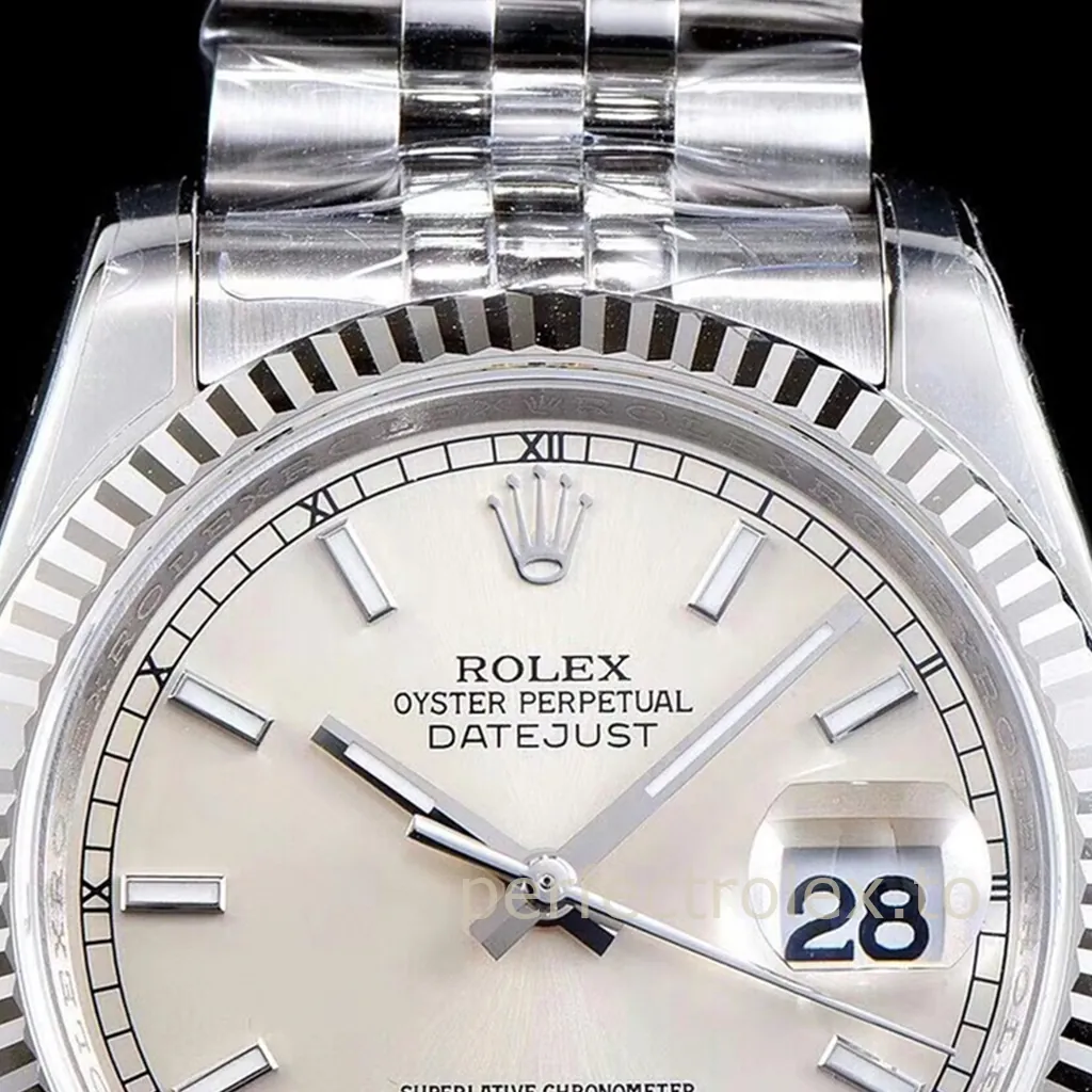 Rolex-Datejust-Silver-Sunray-Dial-116234-Super-Clone-Watch-36mm-Fluted-Bezel-Dial-Detail-3