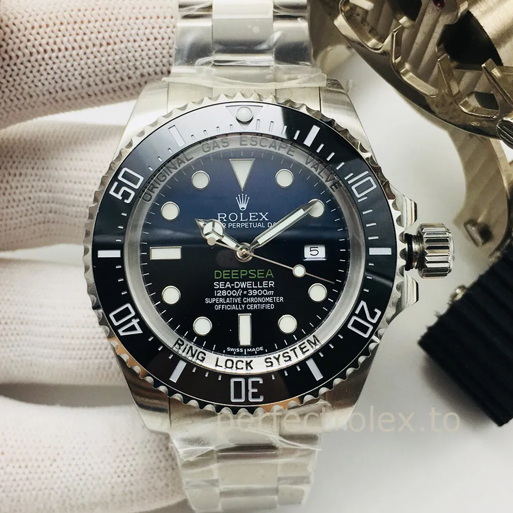 Rolex-Sea-Dweller-Deepsea-116660-D-Blue-Dial-44mm-Professional-Dive-Sports-Replica-Watch-Front-View-1