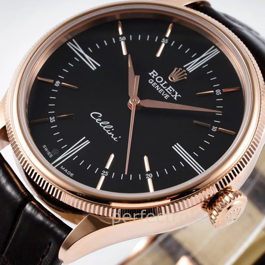 Rolex-Cellini-Black-Dial-50505-0009-39mm-Luxury-Dress-Super-Clone-Watch-Dial-Detail-1
