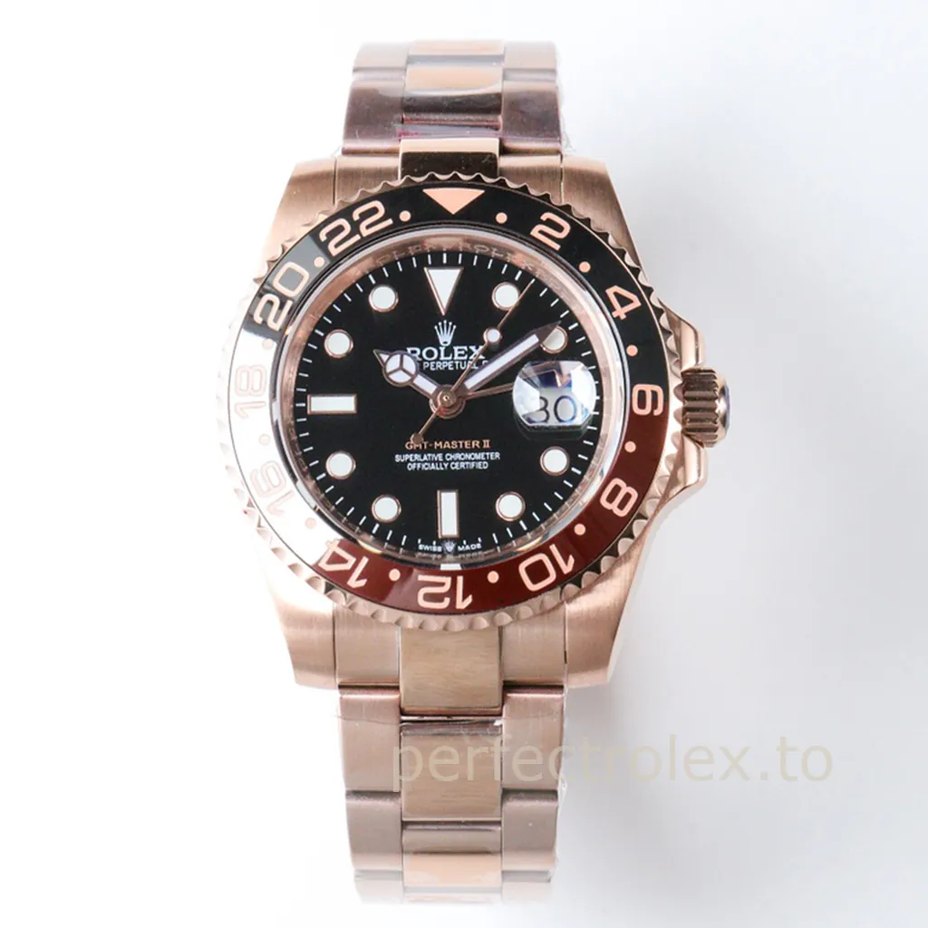 Rolex-GMT-Master-II-126715CHNR-Black-Brown-Ceramic-Bezel-40mm-Luxury-Super-Clone-Watch-Front-View-1
