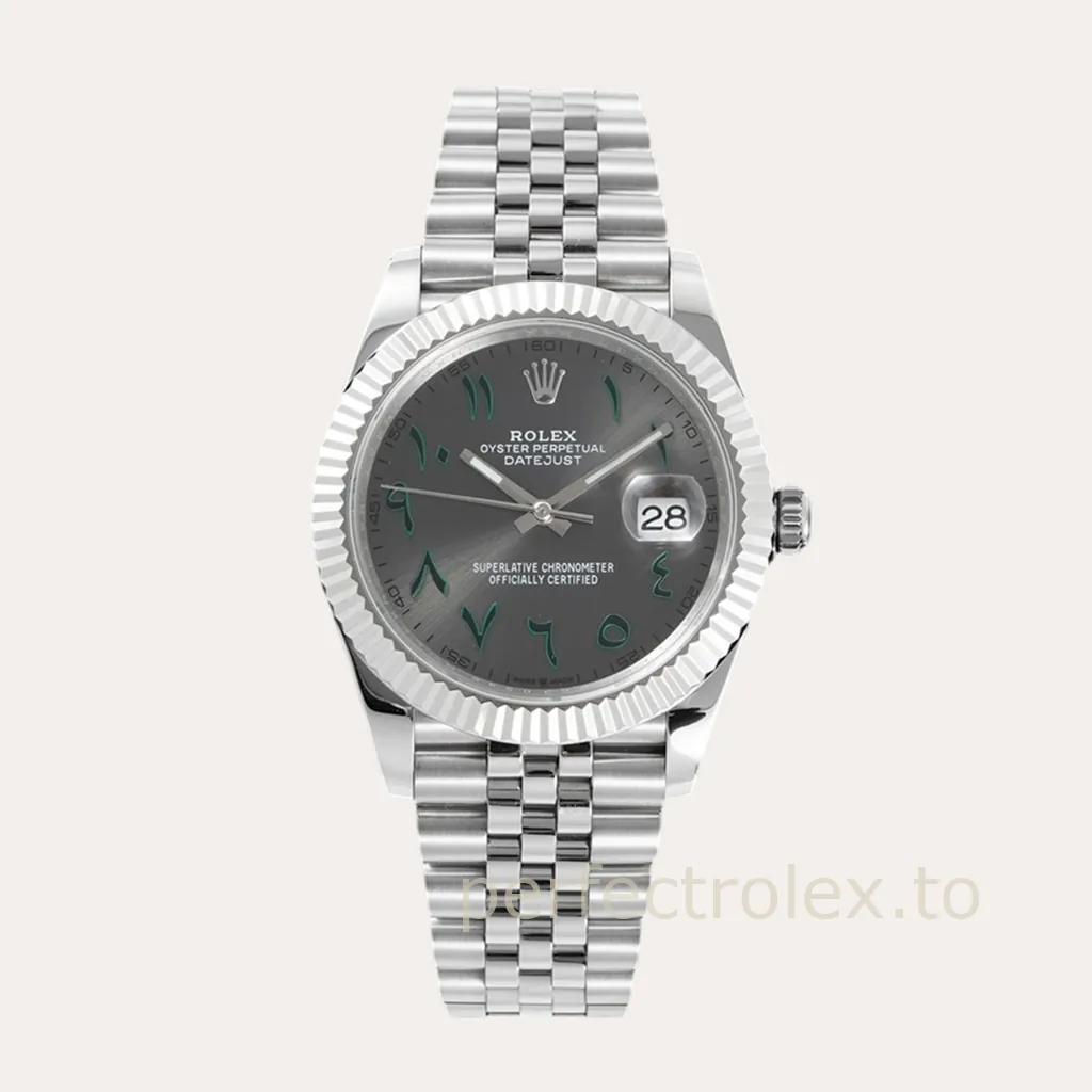 Rolex-Datejust-41mm-126334-Slate-Grey-Dial-Eastern-Arabic-Numerals-Super-Clone-Watch-Hero-Image