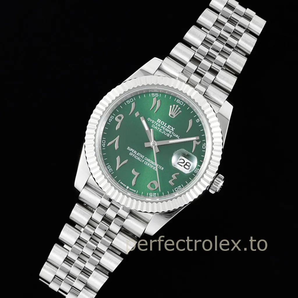 Rolex-Datejust-126334-Green-Eastern-Arabic-Dial-41mm-Jubilee-Super-Clone-Watch-Front-View-1