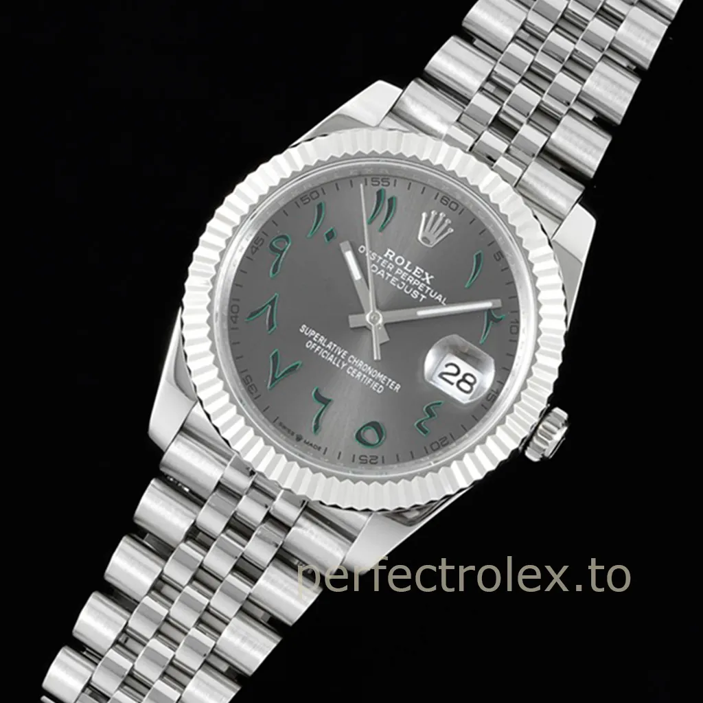 Rolex-Datejust-41mm-126334-Slate-Grey-Dial-Eastern-Arabic-Numerals-Super-Clone-Watch-Front-View-1