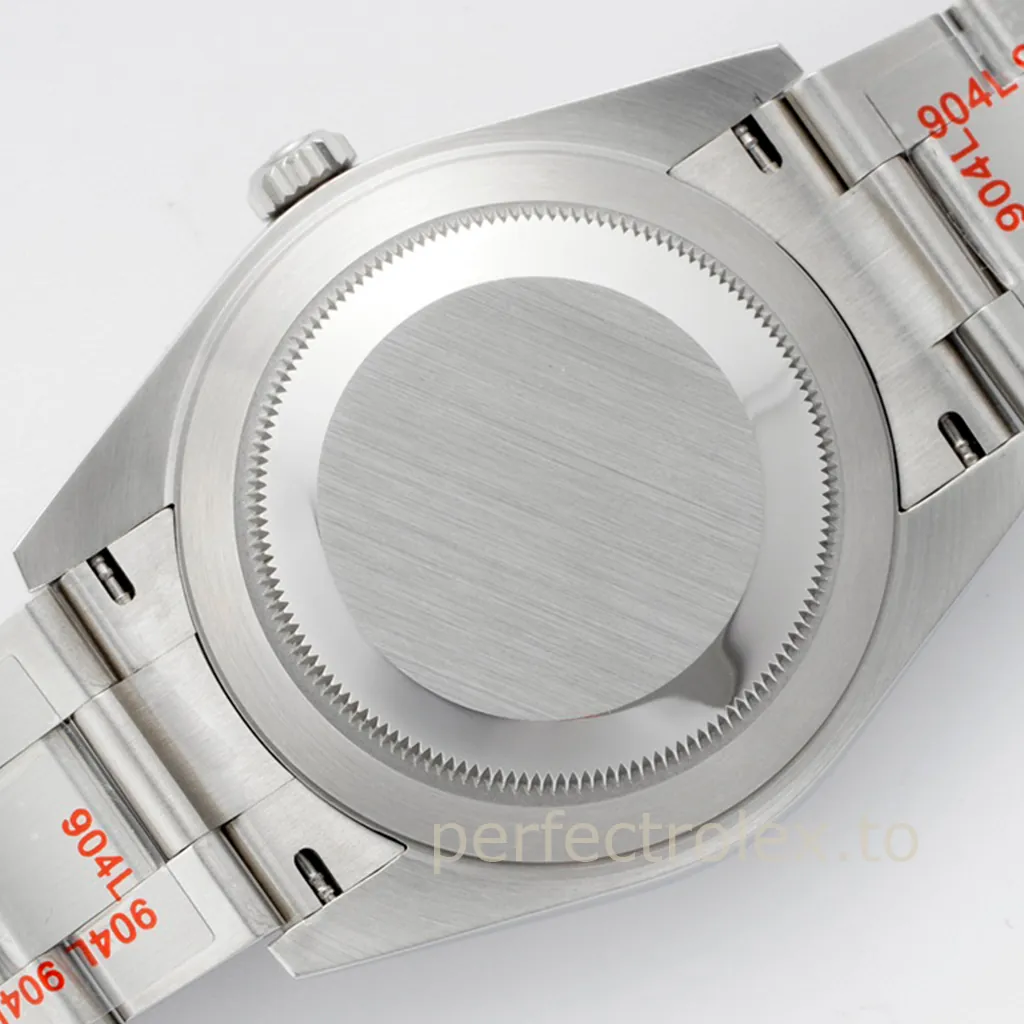 Rolex-Datejust-41-M126334-0013-Grey-Dial-Luxury-Replica-Watch-Fluted-Bezel-and-Oyster-Bracelet-Back-View