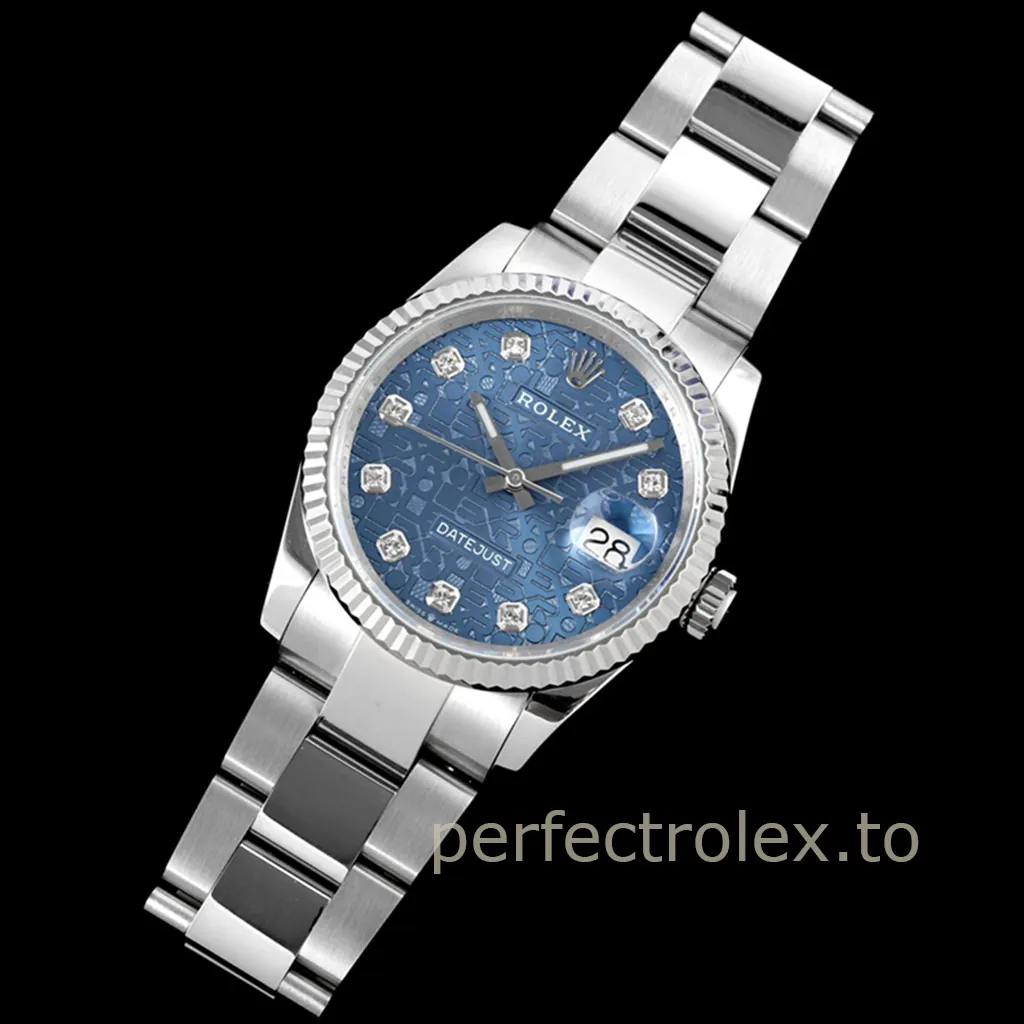 Rolex-Datejust-36-M126234-0012-Blue-Dial-Diamond-Marker-Luxury-Replica-Watch-with-Oyster-Bracelet-Front-View-2
