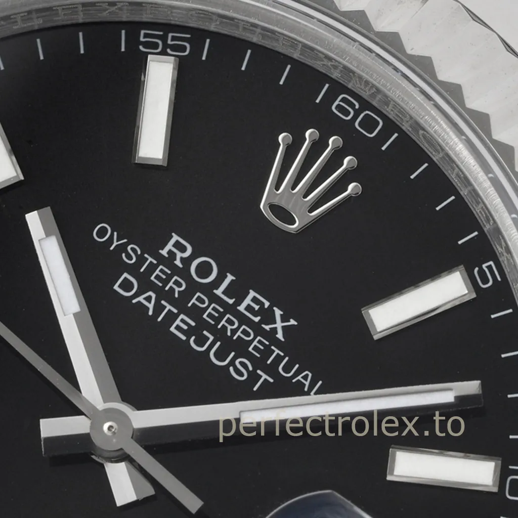 Rolex-Datejust-M126334-0017-41mm-Black-Dial-Luxury-Super-Clone-Watch-Oyster-Bracelet-Dial-Detail-2