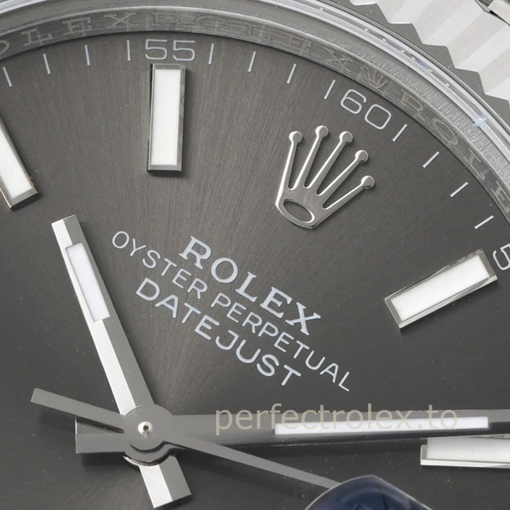 Rolex-Datejust-M126334-0014-41mm-Slate-Grey-Dial-Luxury-Super-Clone-Watch-Jubilee-Bracelet-Dial-Detail-2
