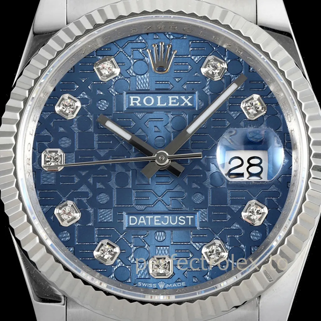 Rolex-Datejust-36-M126234-0012-Blue-Dial-Diamond-Marker-Luxury-Replica-Watch-with-Oyster-Bracelet-Dial-Detail-1
