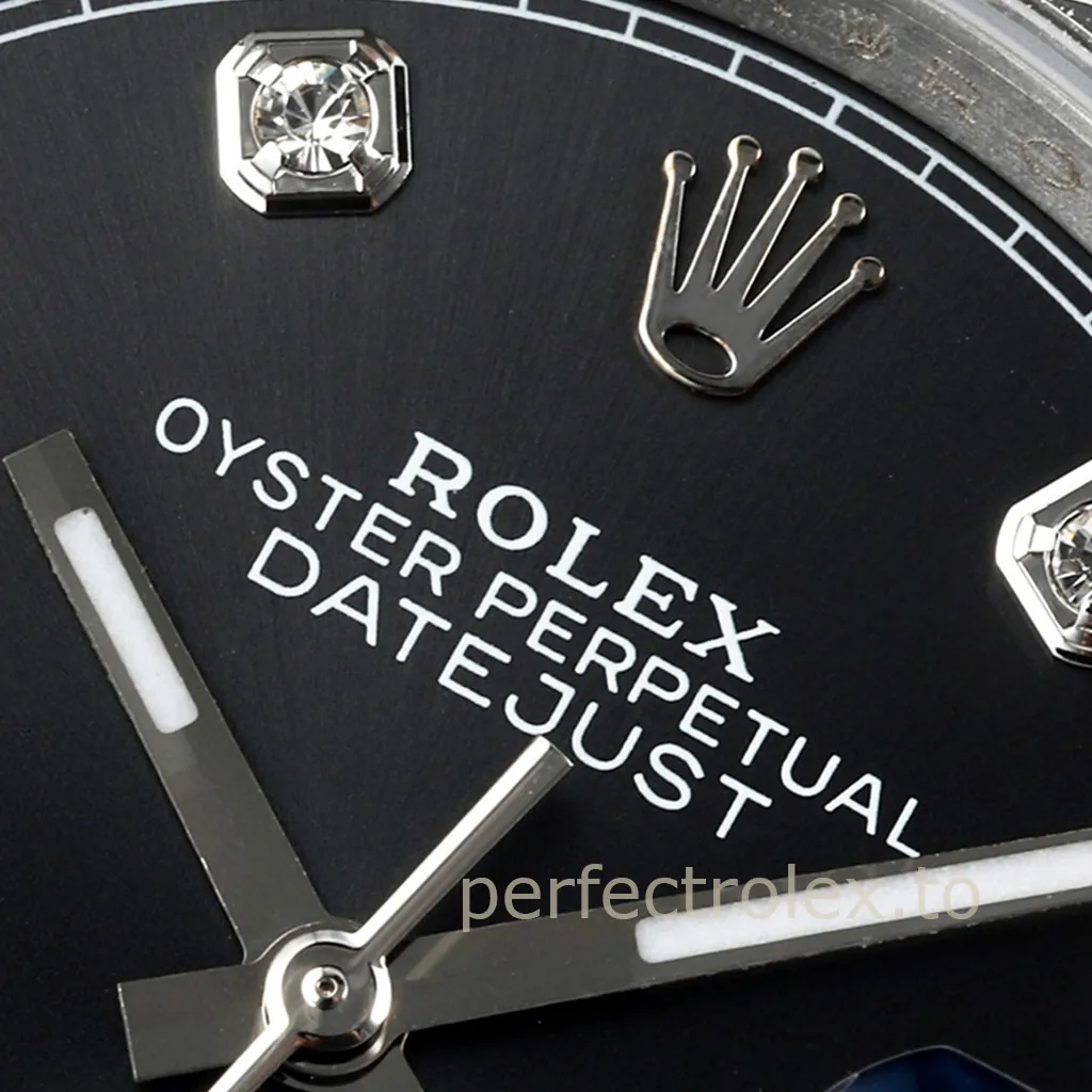 Rolex-Datejust-126234-0028-Luxury-Super-Clone-Watch-36mm-Black-Dial-Oyster-Bracelet-904L-Dial-Detail-3