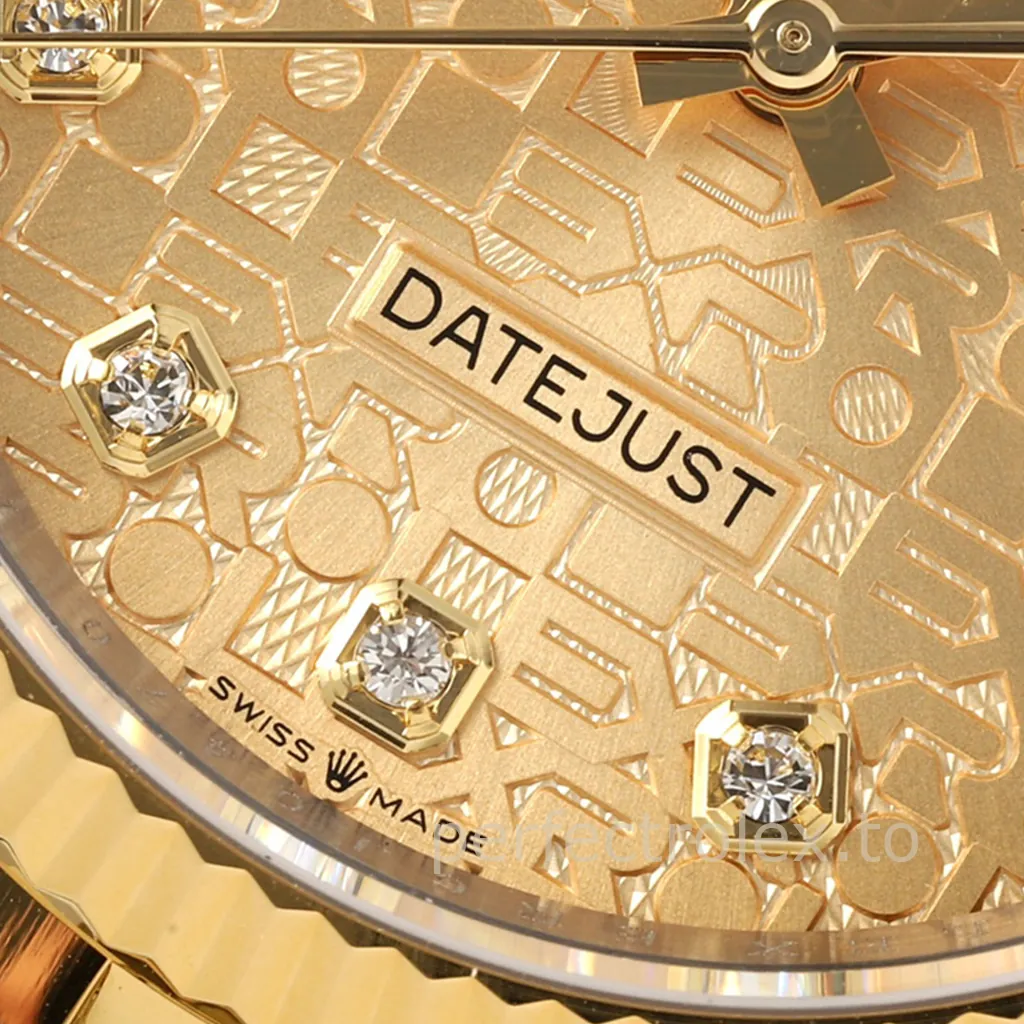 Rolex-Datejust-126233-0033-Super-Clone-Watch-36mm-Champagne-Rolex-Pattern-Diamond-Dial-Dial-Detail-2