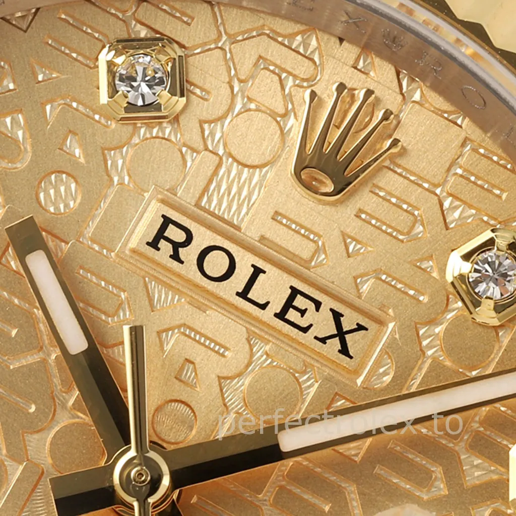 Rolex-Datejust-126233-0033-Super-Clone-Watch-36mm-Champagne-Rolex-Pattern-Diamond-Dial-Dial-Detail-3