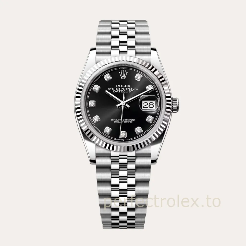 Rolex-Datejust-126234-0027-Luxury-Mechanical-Replica-Watch-36mm-Black-Diamond-Dial-904L-Stainless-Steel-Hero-Image