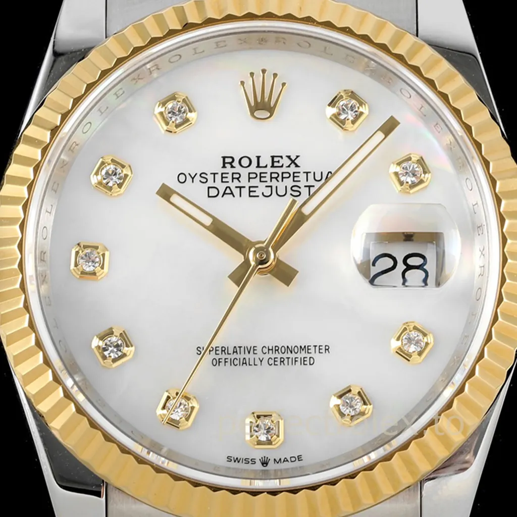 Rolex-Datejust-126233-0024-Super-Clone-Watch-36mm-White-Mother-of-Pearl-Diamond-Dial-Oyster-Bracelet-Dial-Detail-1