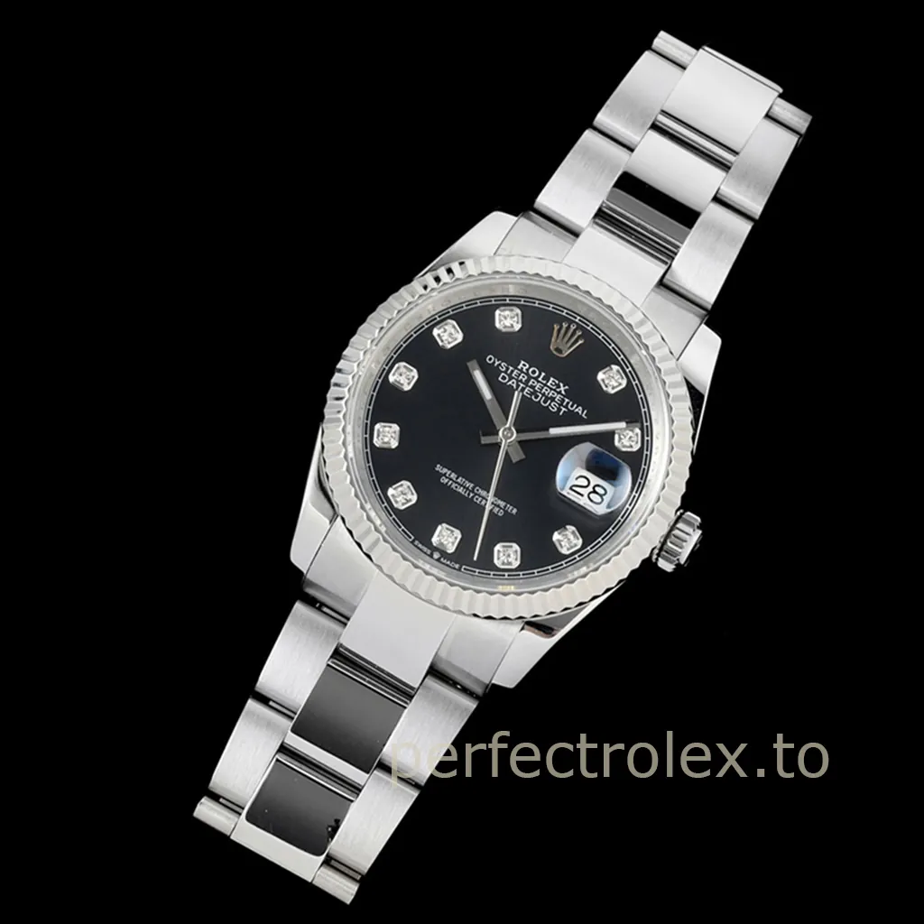 Rolex-Datejust-126234-0028-Luxury-Super-Clone-Watch-36mm-Black-Dial-Oyster-Bracelet-904L-Front-View-1