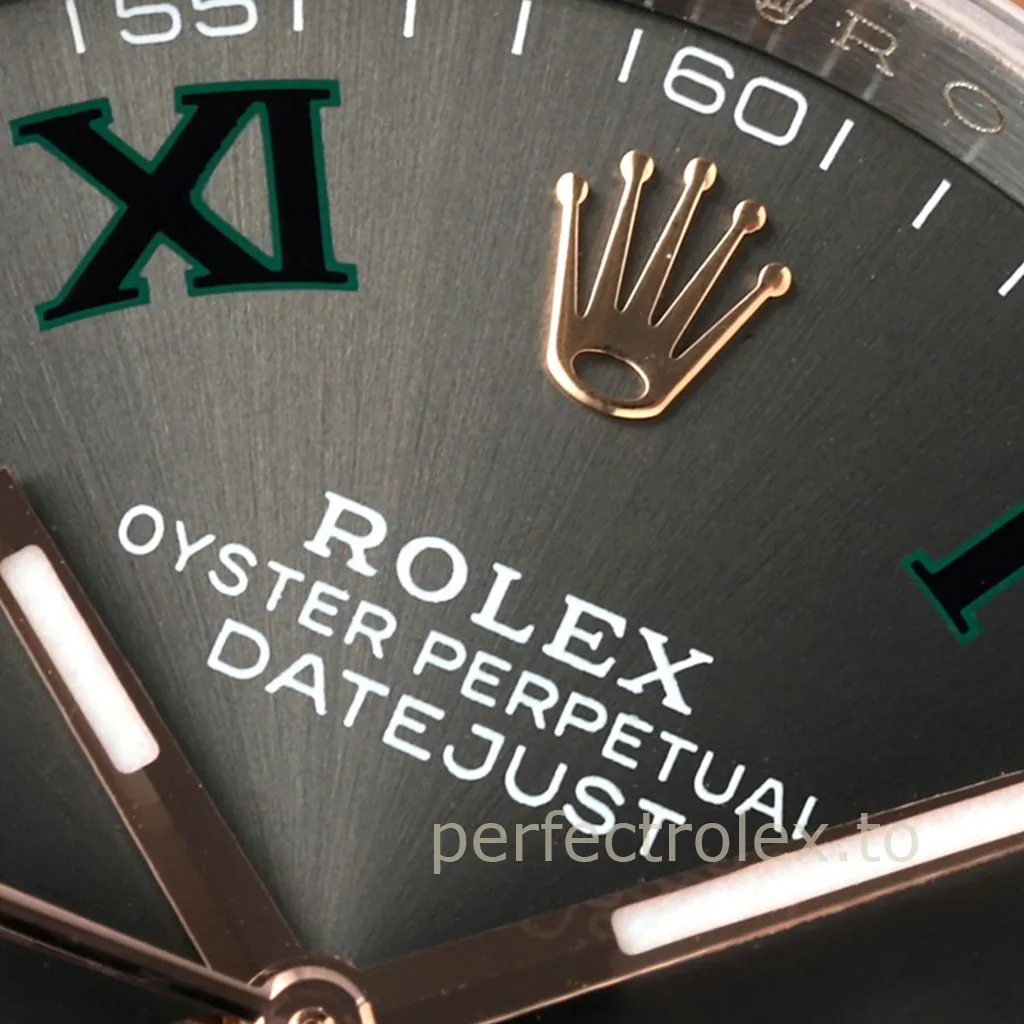 Rolex-Datejust-126231-0030-Gray-Roman-Dial-36mm-Two-Tone-Automatic-Super-Clone-Watch-Dial-Detail-3