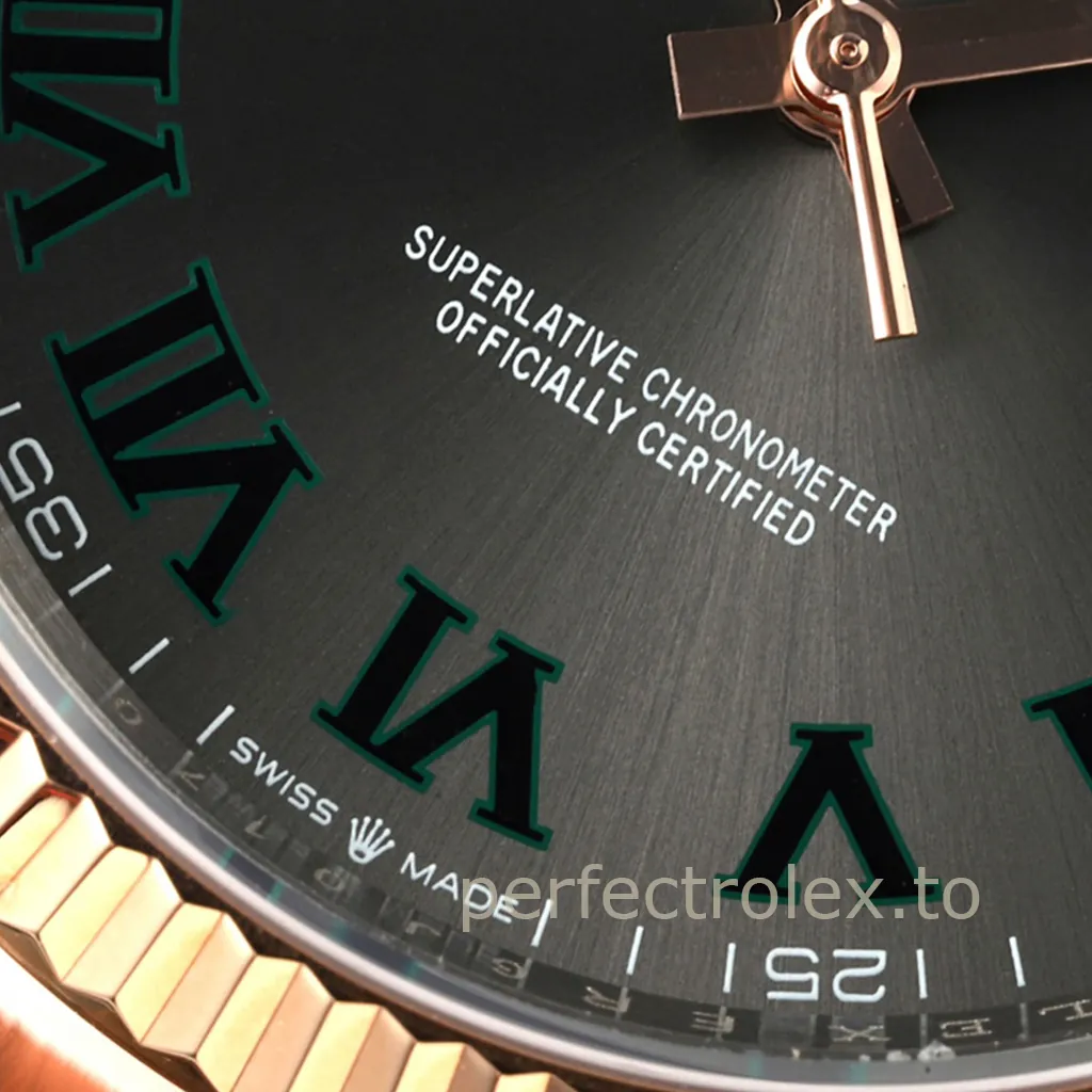 Rolex-Datejust-126231-0030-Gray-Roman-Dial-36mm-Two-Tone-Automatic-Super-Clone-Watch-Dial-Detail-2