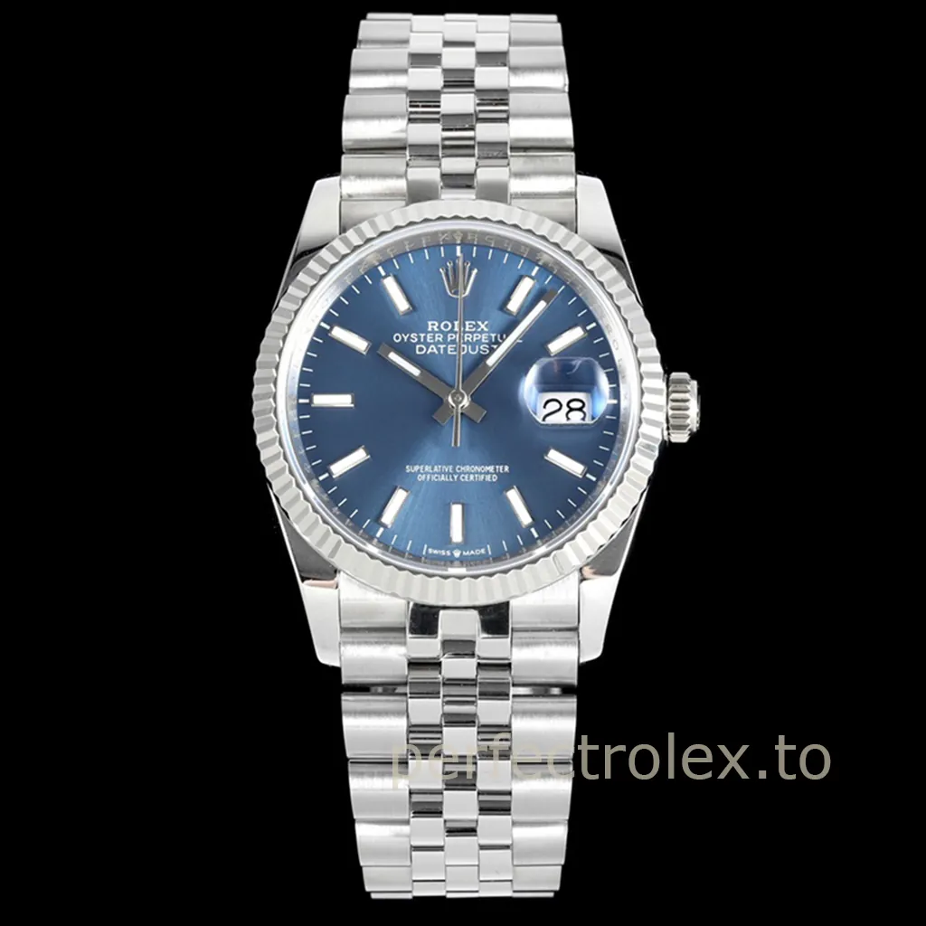 Rolex-Datejust-M126234-0017-Blue-Dial-Jubilee-Bracelet-36mm-Luxury-Business-Super-Clone-Watch-Front-View-1