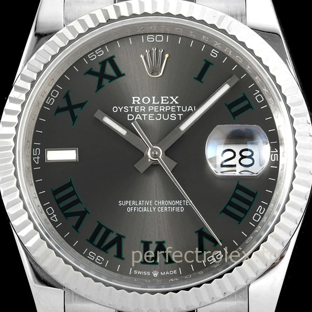 Rolex-Datejust-36mm-126234-0045-Wimbledon-Gray-Roman-Dial-Jubilee-Bracelet-Super-Clone-Watch-Dial-Detail-1