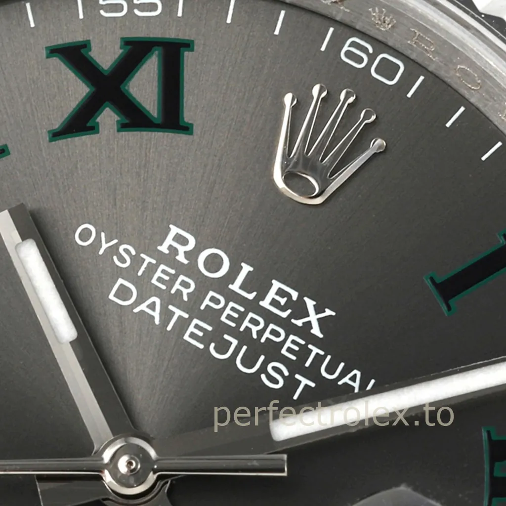 Rolex-Datejust-36mm-126234-0045-Wimbledon-Gray-Roman-Dial-Jubilee-Bracelet-Super-Clone-Watch-Dial-Detail-3