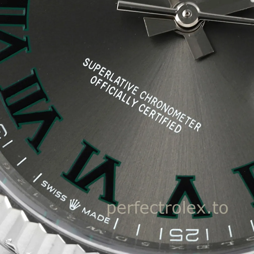 Rolex-Datejust-36mm-126234-0045-Wimbledon-Gray-Roman-Dial-Jubilee-Bracelet-Super-Clone-Watch-Dial-Detail-2