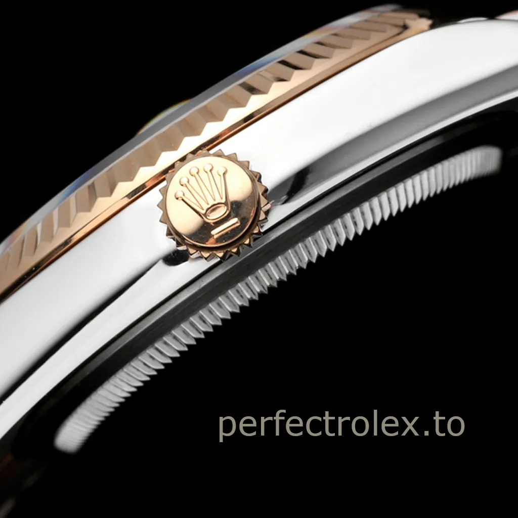 Rolex-Datejust-M126231-0013-Gray-Dial-36mm-Everose-Rolesor-Jubilee-Super-Clone-Watch-Right-Side-View