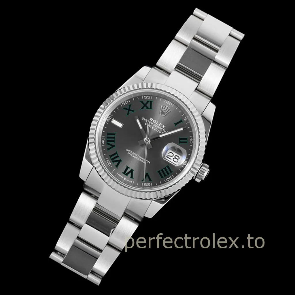 Rolex-Datejust-M126234-0046-Oyster-Bracelet-36mm-Gray-Wimbledon-Dial-Super-Clone-Watch-Front-View-1