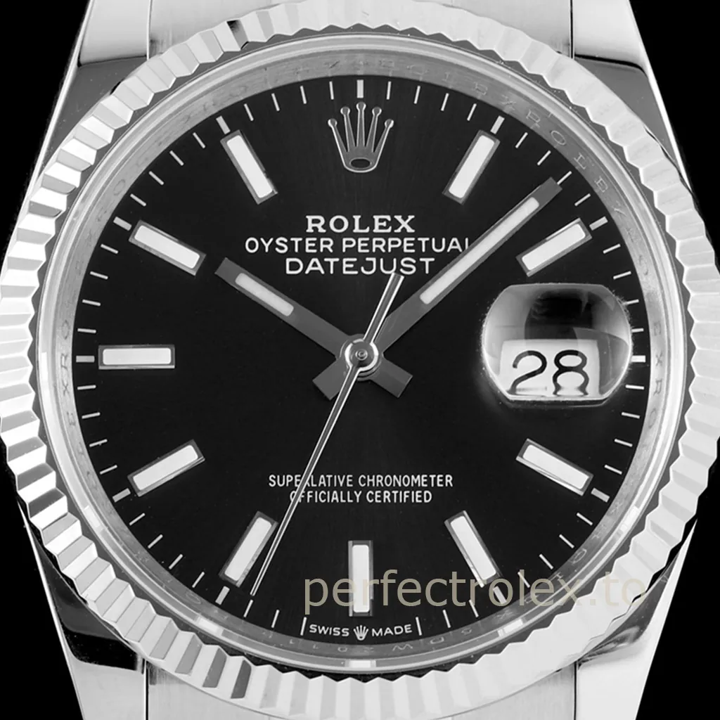 Rolex-Datejust-Black-Dial-M126234-0016-36mm-Oyster-Bracelet-Dress-Sport-Super-Clone-Watch-Dial-Detail-3