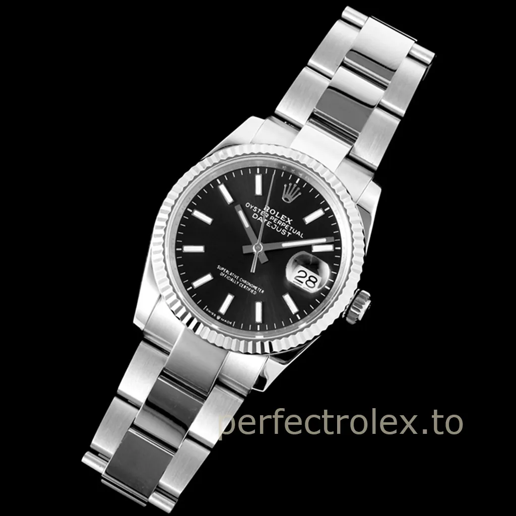 Rolex-Datejust-Black-Dial-M126234-0016-36mm-Oyster-Bracelet-Dress-Sport-Super-Clone-Watch-Front-View-2