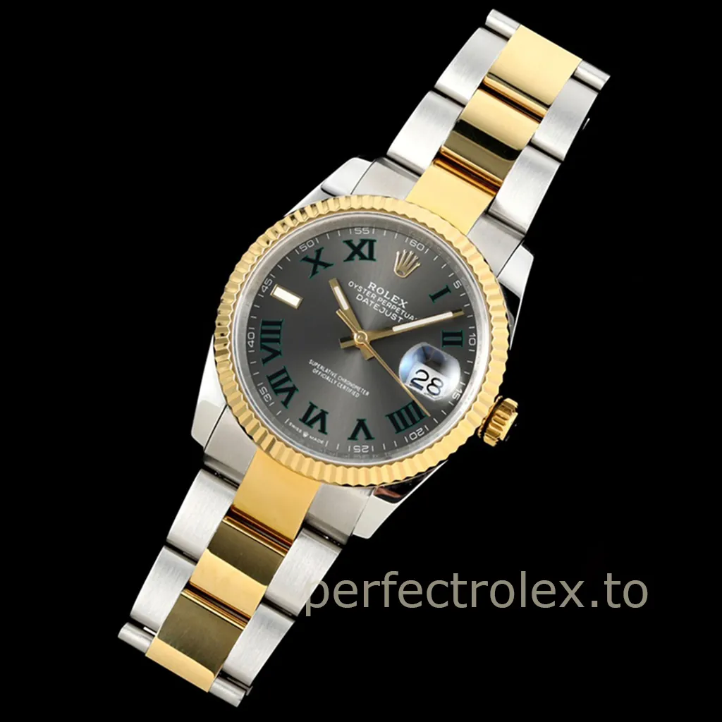 Rolex-Datejust-126233-0036-Wimbledon-Dial-36mm-Two-Tone-Oyster-Bracelet-Super-Clone-Watch-Front-View-1